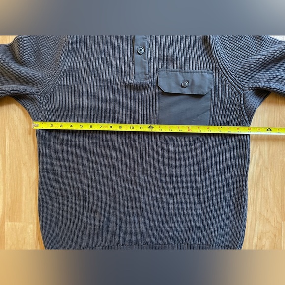 Duluth Trading Brigadier Sweater Men's Medium Gray Button Mock Elbow Patch NWT - Picture 10 of 11